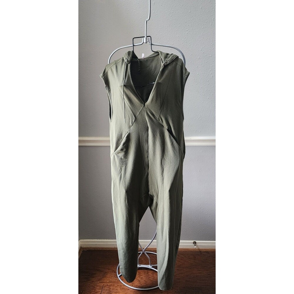 Free People Movement Nothing But Sweats Hooded Jumpsuit Everglades Green XSmall